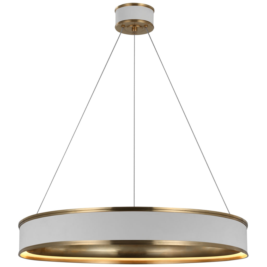 Visual Comfort Signature Canada - CHC 1615WHT/AB - LED Chandelier - Connery - Matte White and Antique-Burnished Brass