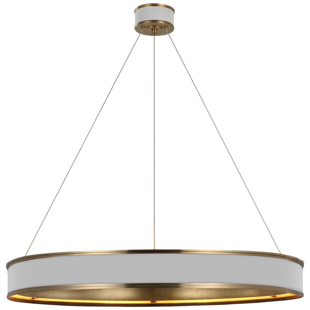 Visual Comfort Signature Canada - CHC 1616WHT/AB - LED Chandelier - Connery - Matte White and Antique-Burnished Brass