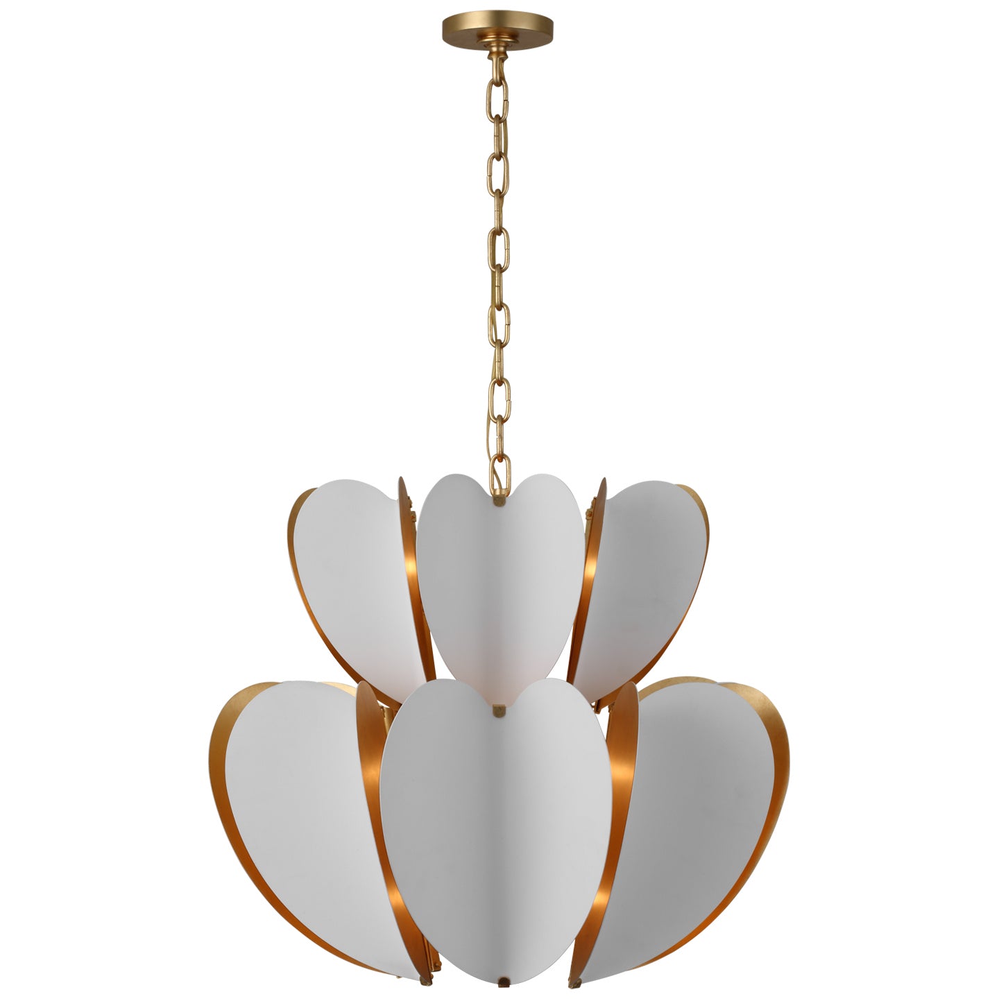 Visual Comfort Signature Canada - KS 5132WHT/G - LED Chandelier - Danes - Matte White and Gild