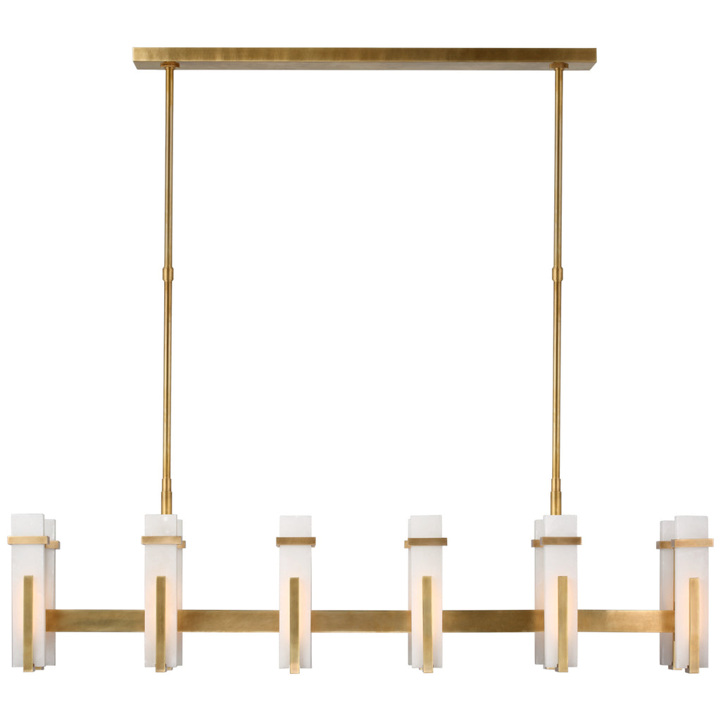 Visual Comfort Signature Canada - S 5915HAB-ALB - LED Linear Chandelier - Malik - Hand-Rubbed Antique Brass