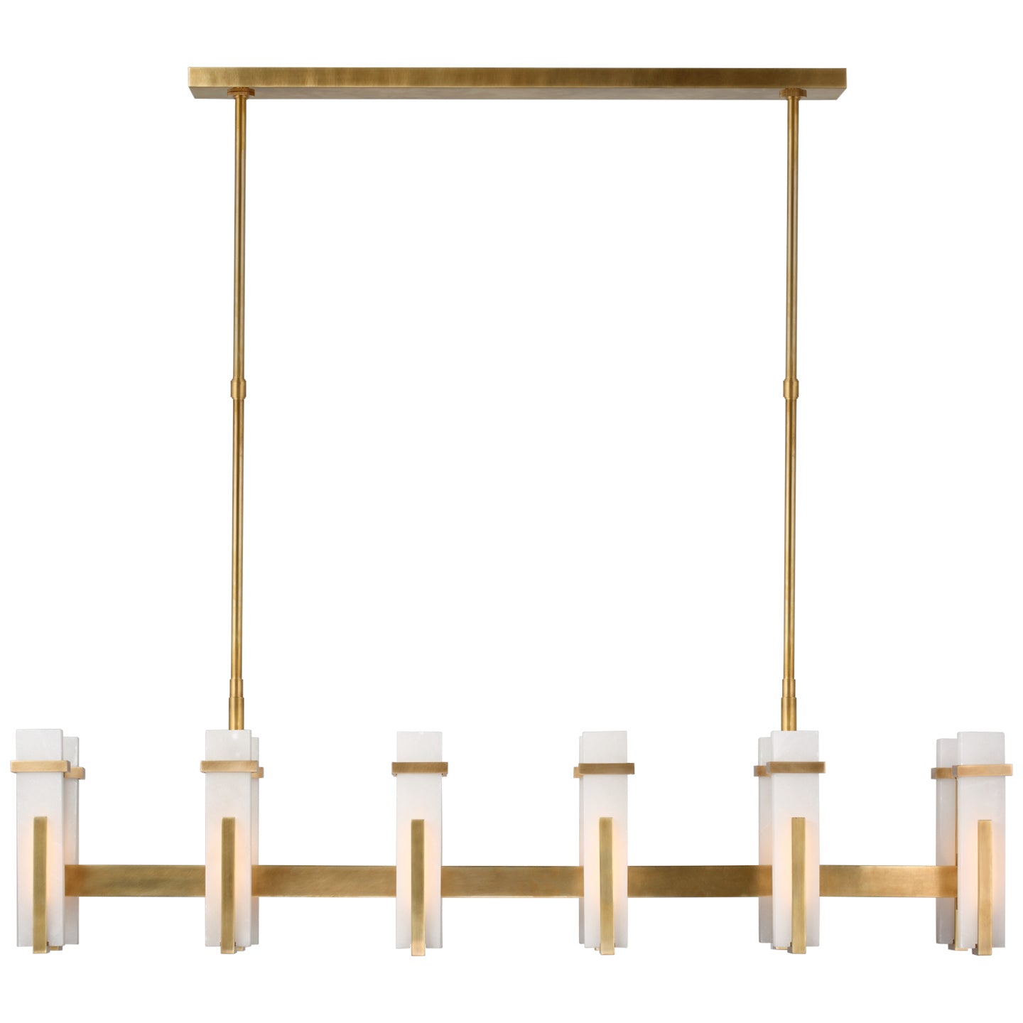 Visual Comfort Signature Canada - S 5915HAB-ALB - LED Linear Chandelier - Malik - Hand-Rubbed Antique Brass