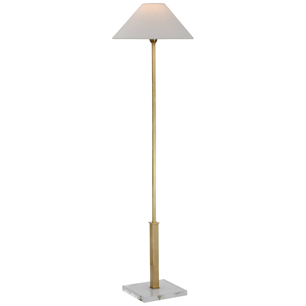 Visual Comfort Signature Canada - SP 1510HAB/CG-L - LED Floor Lamp - Asher - Hand-Rubbed Antique Brass and Crystal