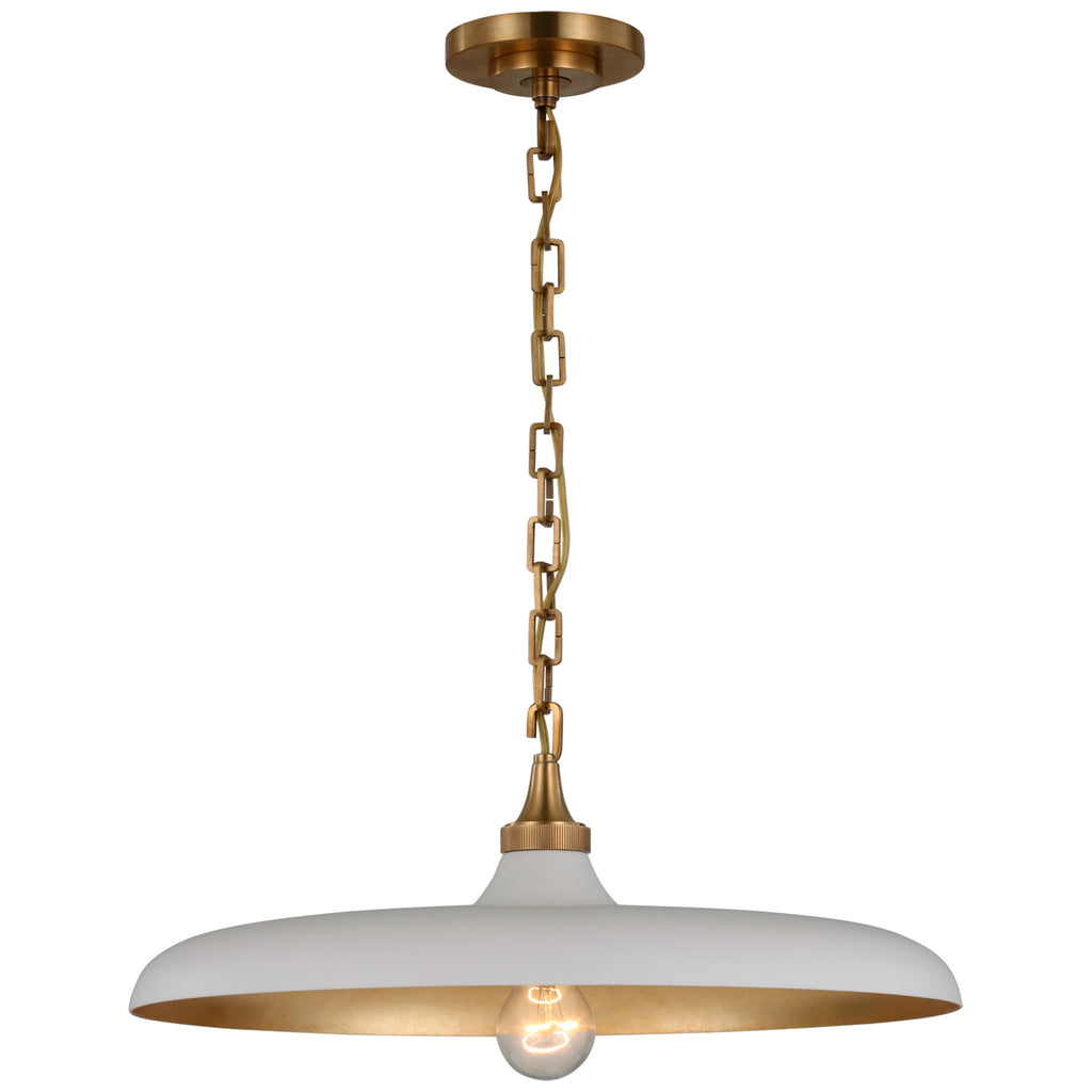 Visual Comfort Signature Canada - TOB 5115HAB-PW - LED Pendant - Piatto - Hand-Rubbed Antique Brass