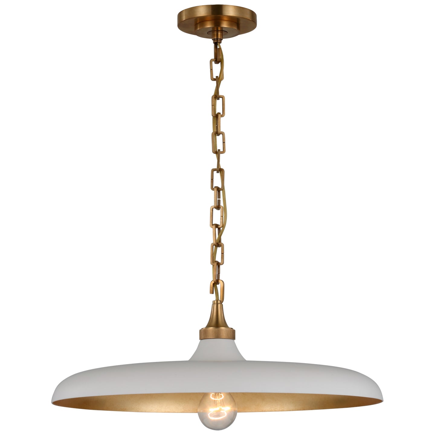 Visual Comfort Signature Canada - TOB 5115HAB-PW - LED Pendant - Piatto - Hand-Rubbed Antique Brass