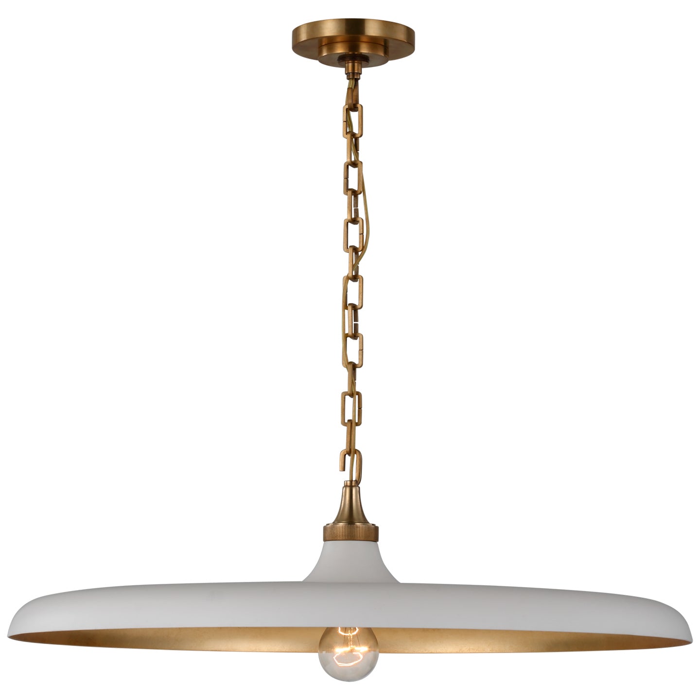 Visual Comfort Signature Canada - TOB 5116HAB-PW - LED Pendant - Piatto - Hand-Rubbed Antique Brass