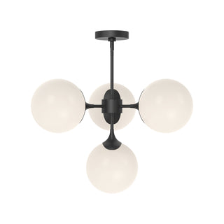 Alora Canada - CH505426MBOP - Four Light Chandelier - Nouveau - Matte Black/Opal Matte Glass