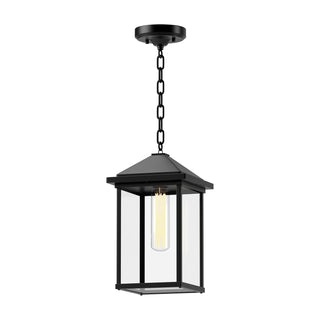 Alora Canada - EP552009BKCL - One Light Exterior Pendant - Larchmont - Clear Glass/Textured Black