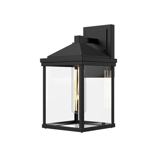 Alora Canada - EW552009BKCL - One Light Exterior Wall Mount - Larchmont - Clear Glass/Textured Black
