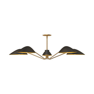 Alora Canada - PD550545MBAG - Five Light Pendant - Oscar - Aged Gold/Matte Black