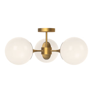 Alora Canada - SF505326AGOP - Three Light Semi-Flush Mount - Nouveau - Aged Gold/Opal Matte Glass