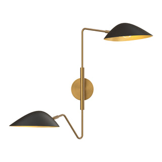 Alora Canada - WV550224MBAG - Two Light Vanity - Oscar - Aged Gold/Matte Black