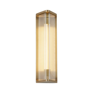 Alora Canada - WV339112VBCR - LED Vanity - Sabre - Ribbed Glass/Vintage Brass