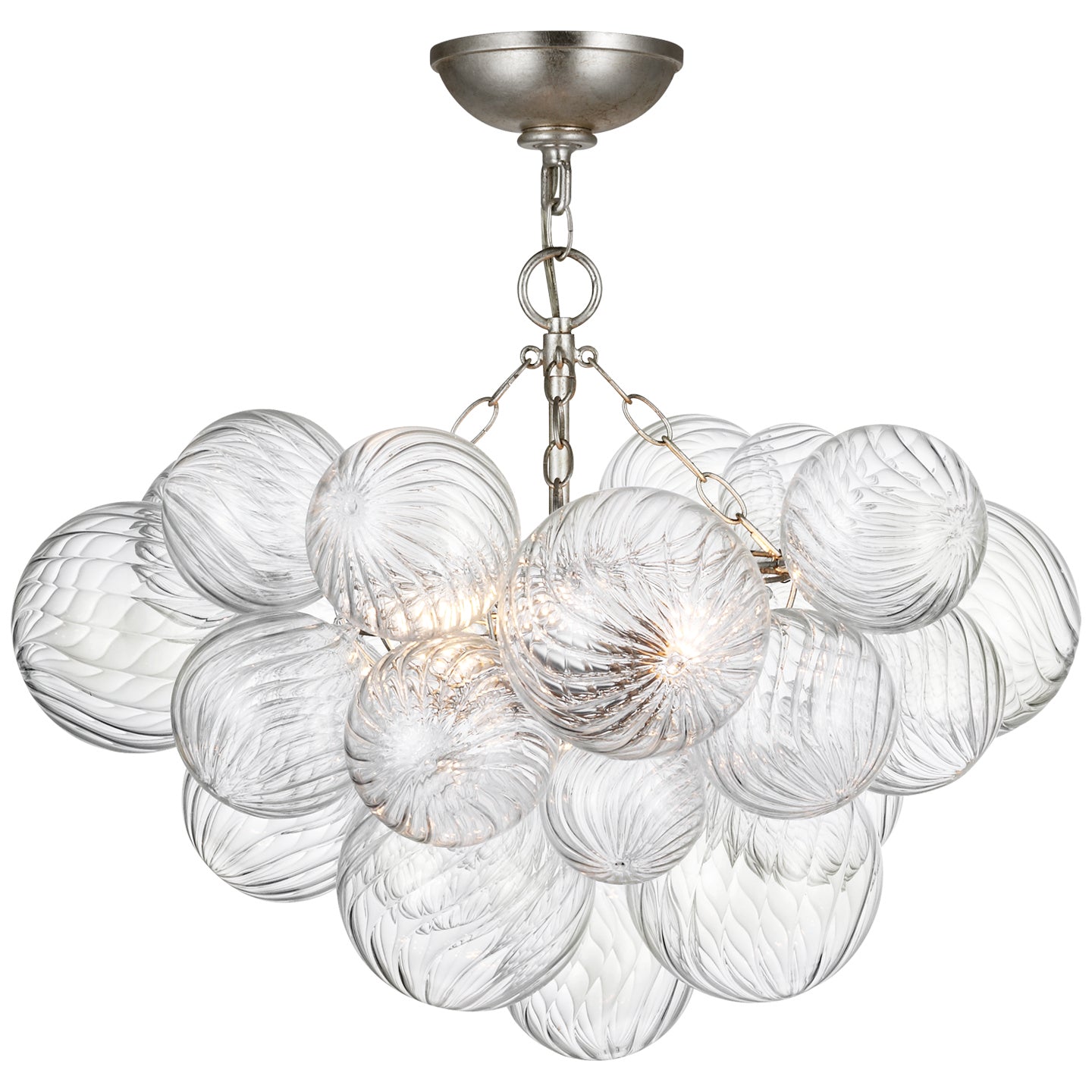 Visual Comfort Signature Canada - JN 4110BSL/CG - LED Semi-Flush Mount - Talia - Burnished Silver Leaf and Clear Swirled Glass