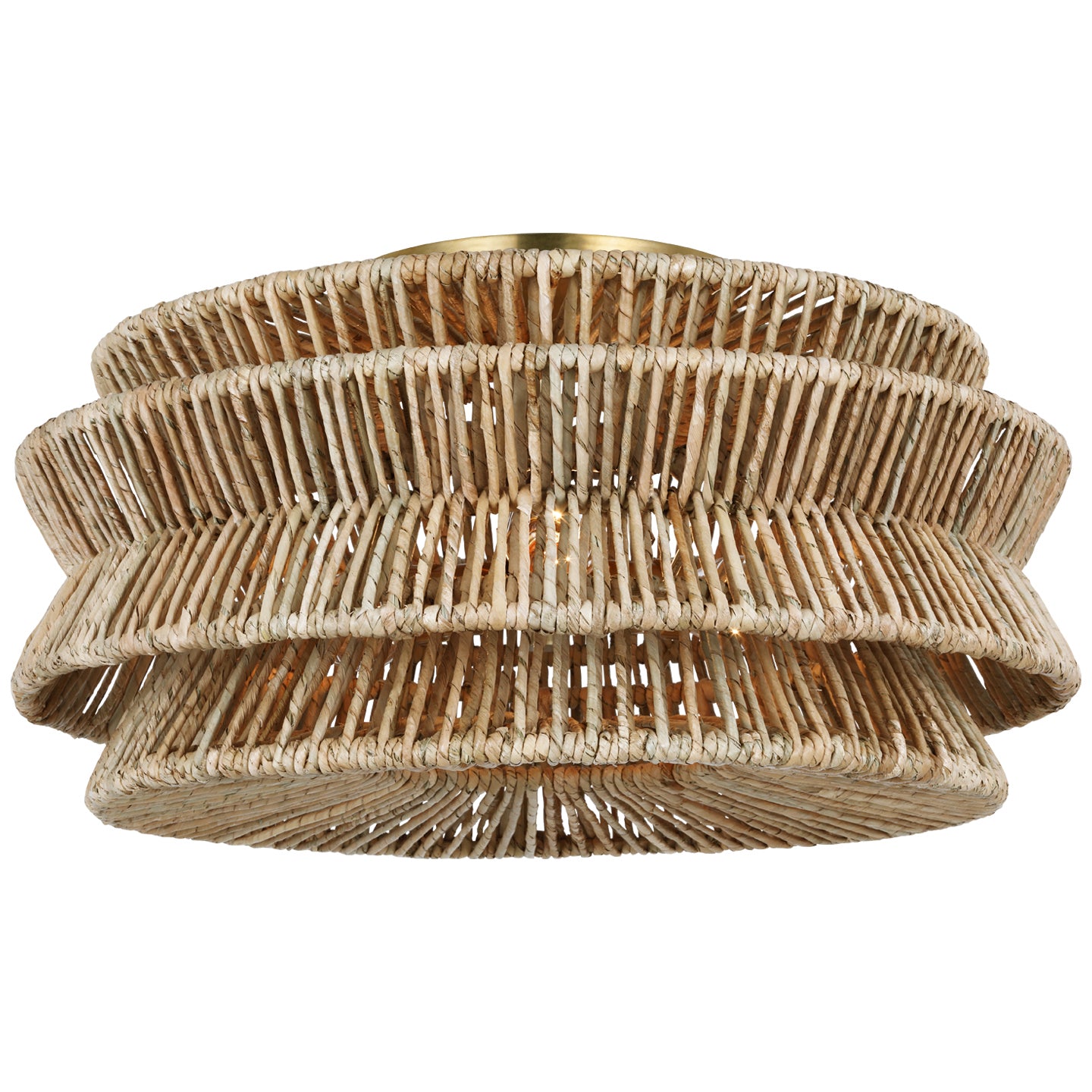 Visual Comfort Signature Canada - CHC 4016AB/NAB - LED Semi-Flush Mount - Antigua - Antique-Burnished Brass and Natural Abaca