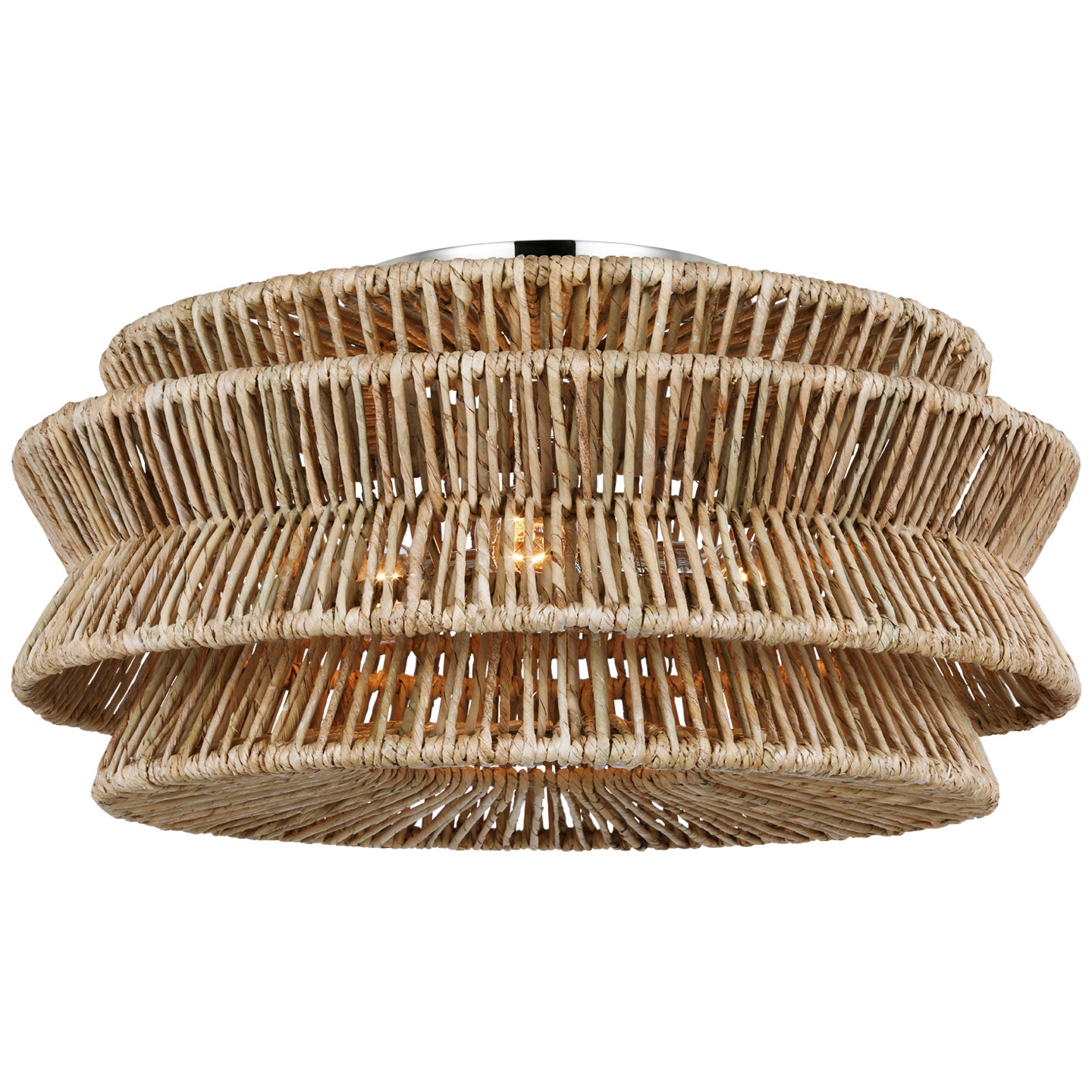 Visual Comfort Signature Canada - CHC 4016PN/NAB - LED Semi-Flush Mount - Antigua - Polished Nickel and Natural Abaca