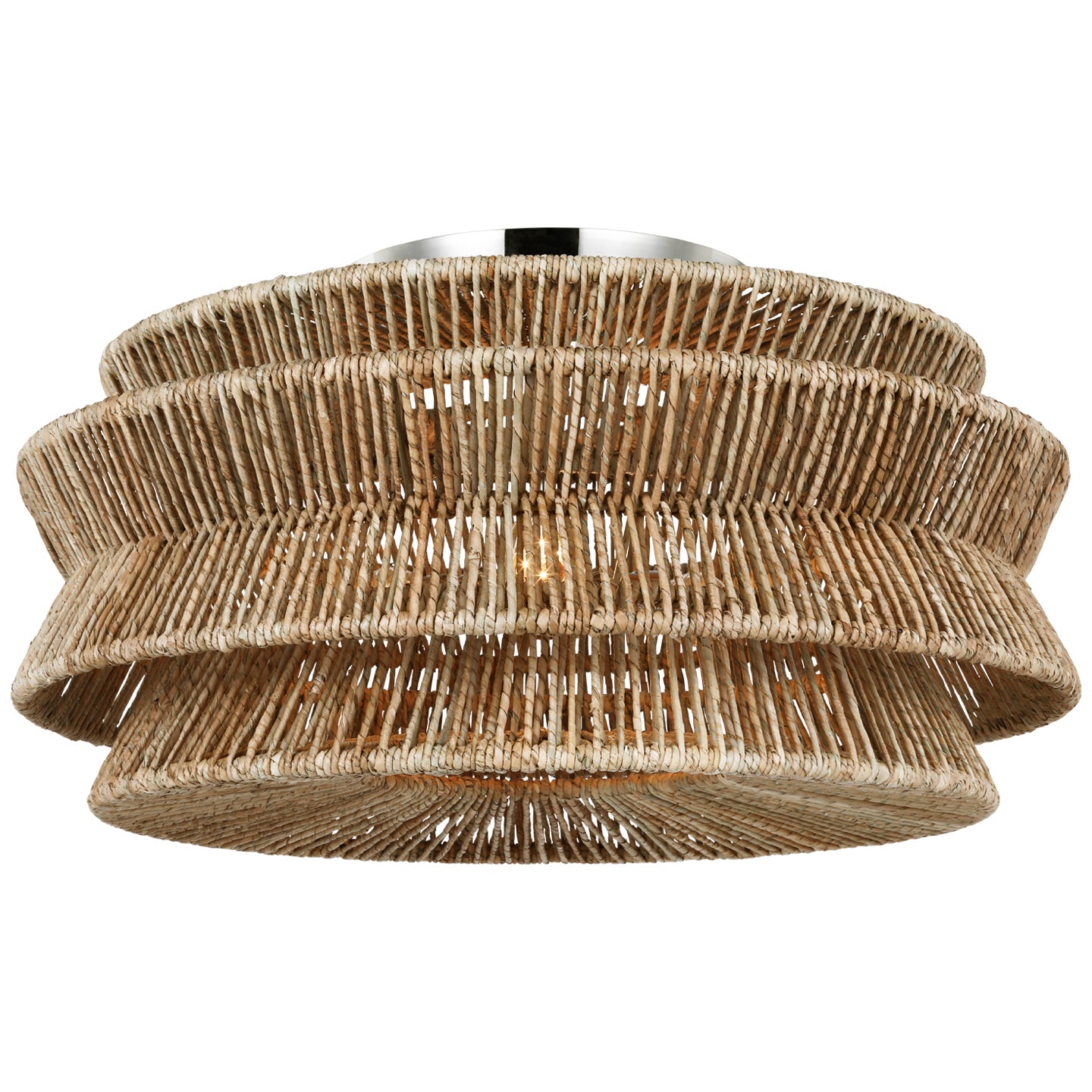 Visual Comfort Signature Canada - CHC 4017PN/NAB - LED Semi-Flush Mount - Antigua - Polished Nickel and Natural Abaca