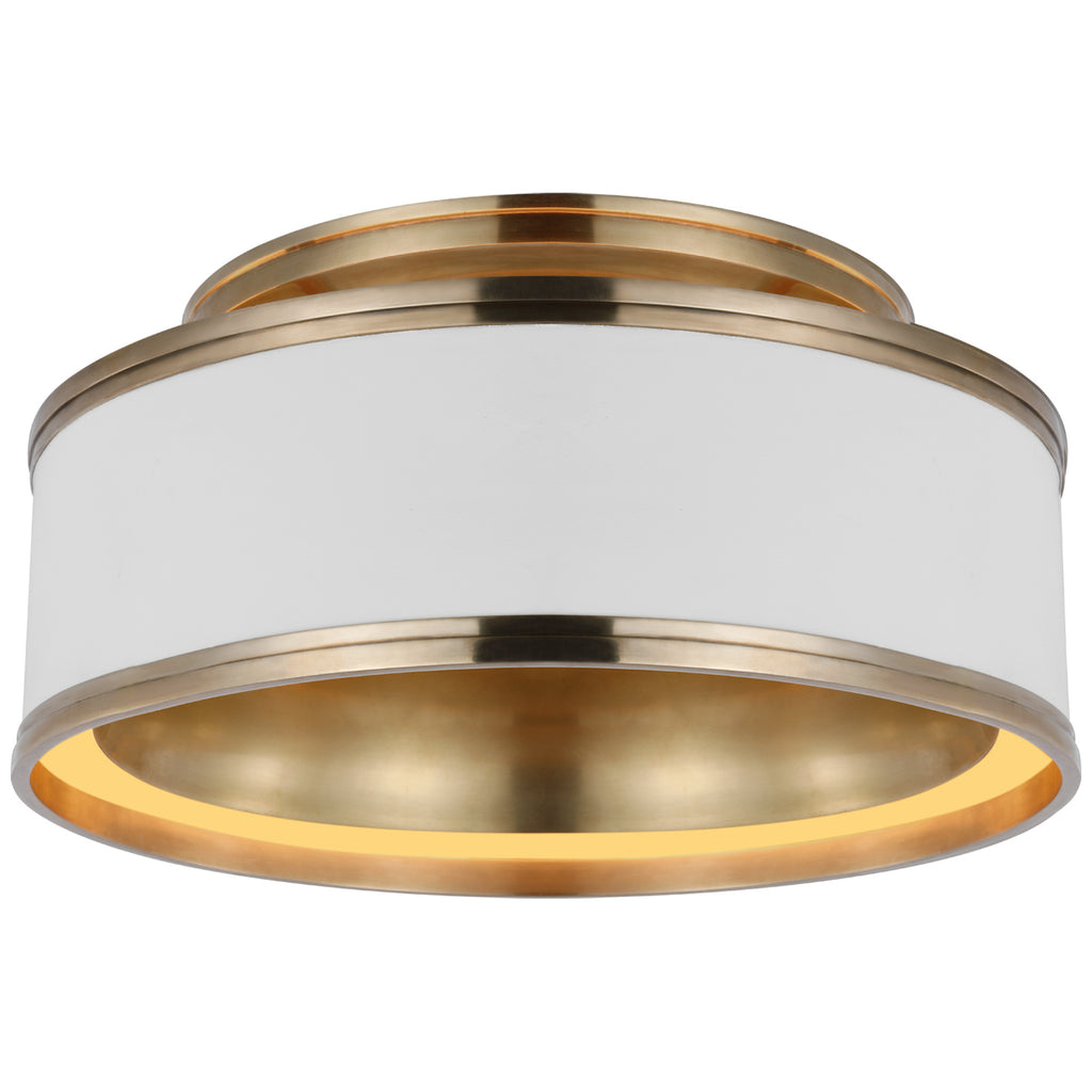 Visual Comfort Signature Canada - CHC 4611WHT/AB - LED Flush Mount - Connery - Matte White and Antique-Burnished Brass