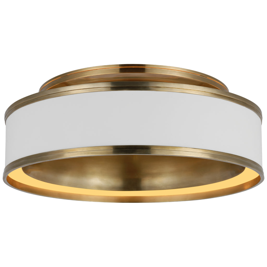 Visual Comfort Signature Canada - CHC 4612WHT/AB - LED Flush Mount - Connery - Matte White and Antique-Burnished Brass