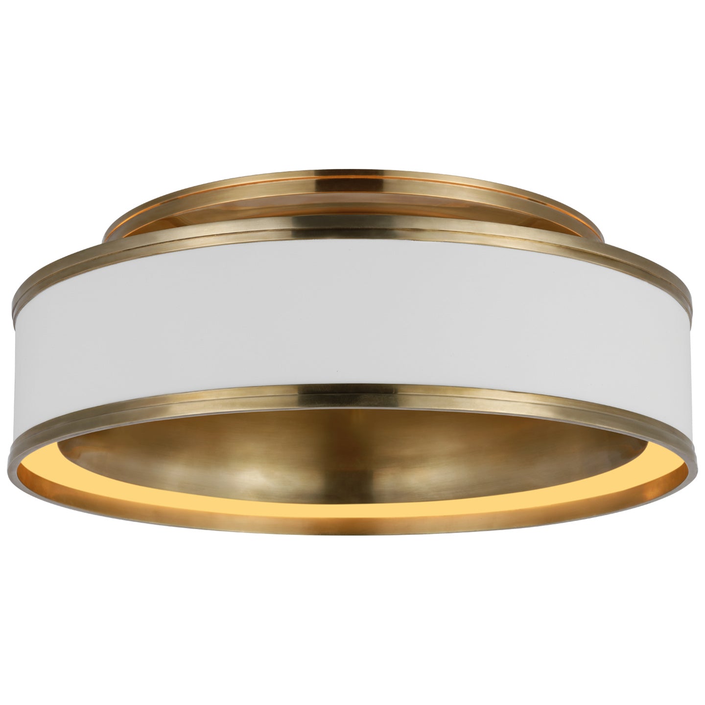 Visual Comfort Signature Canada - CHC 4612WHT/AB - LED Flush Mount - Connery - Matte White and Antique-Burnished Brass