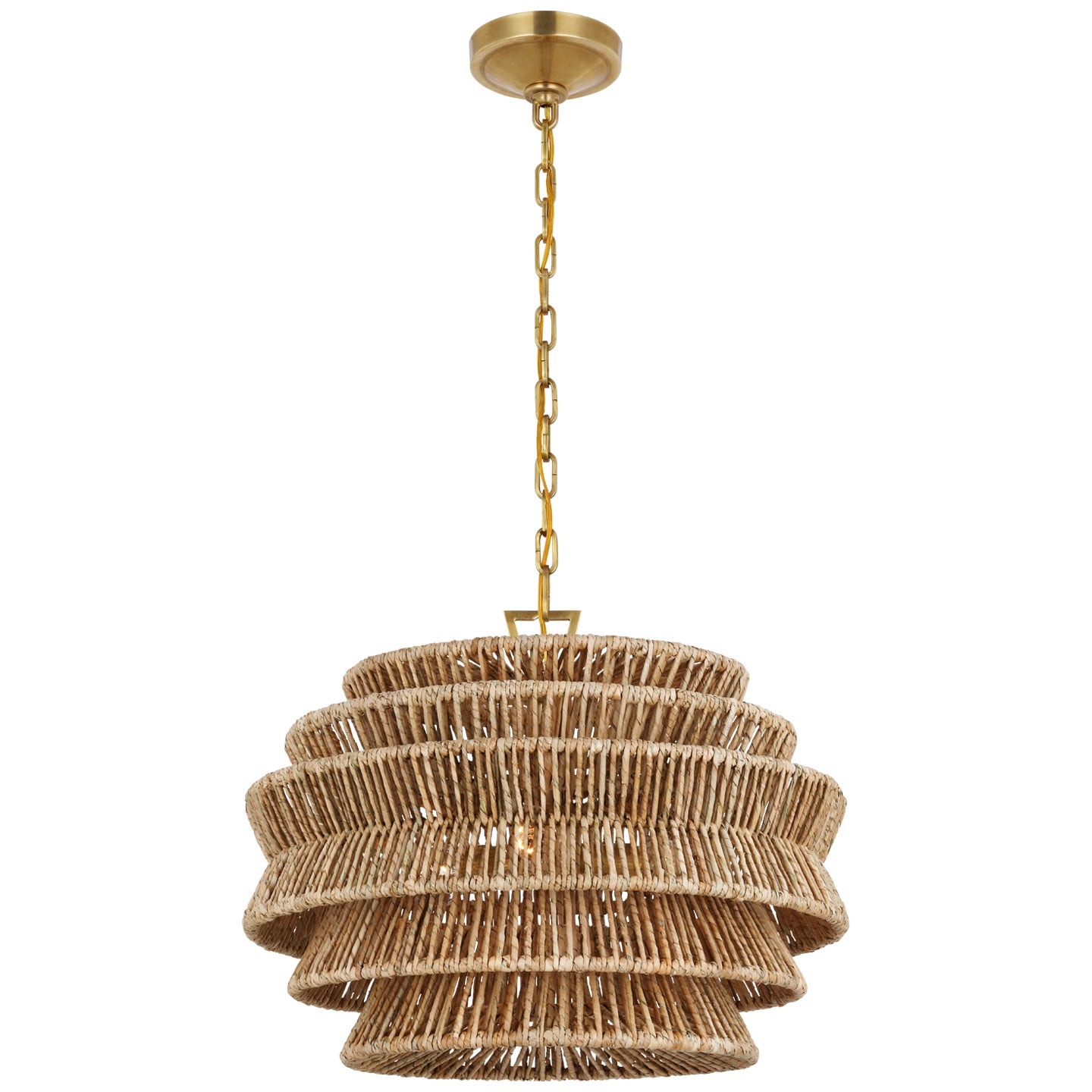 Visual Comfort Signature Canada - CHC 5015AB/NAB - LED Chandelier - Antigua - Antique-Burnished Brass and Natural Abaca