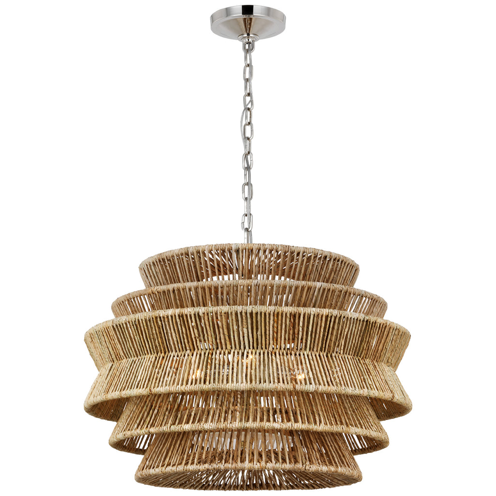 Visual Comfort Signature Canada - CHC 5016PN/NAB - LED Chandelier - Antigua - Polished Nickel and Natural Abaca