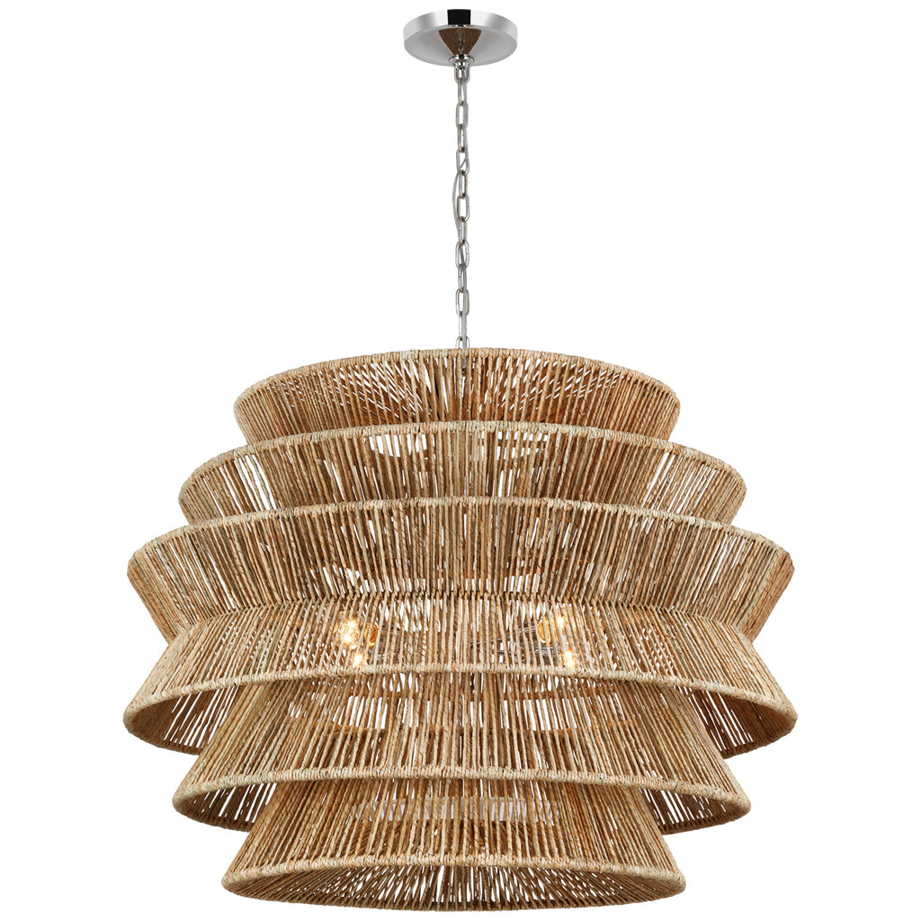 Visual Comfort Signature Canada - CHC 5017PN/NAB - LED Chandelier - Antigua - Polished Nickel and Natural Abaca