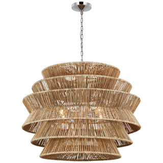 Visual Comfort Signature Canada - CHC 5017PN/NAB - LED Chandelier - Antigua - Polished Nickel and Natural Abaca