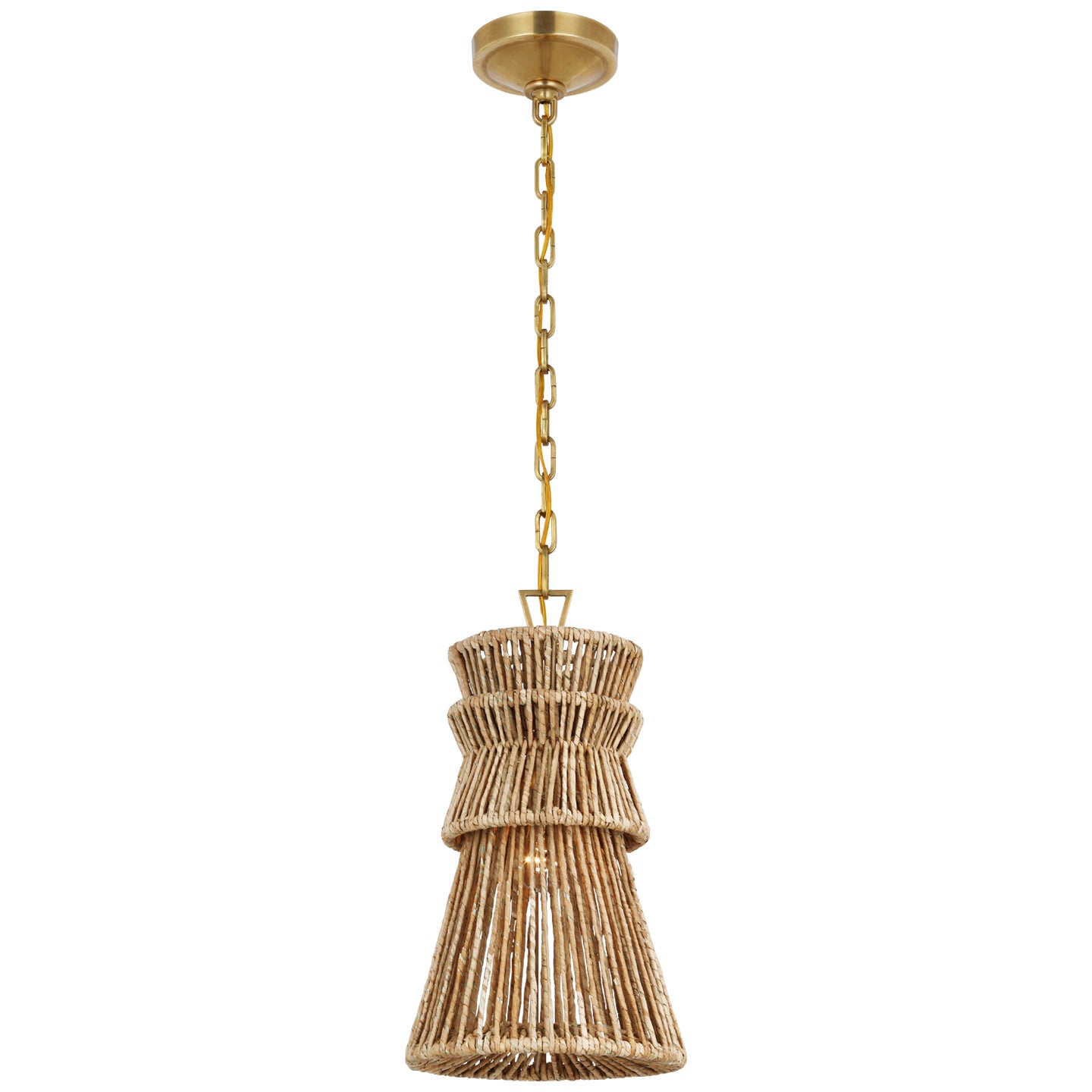 Visual Comfort Signature Canada - CHC 5020AB/NAB - LED Pendant - Antigua - Antique-Burnished Brass and Natural Abaca