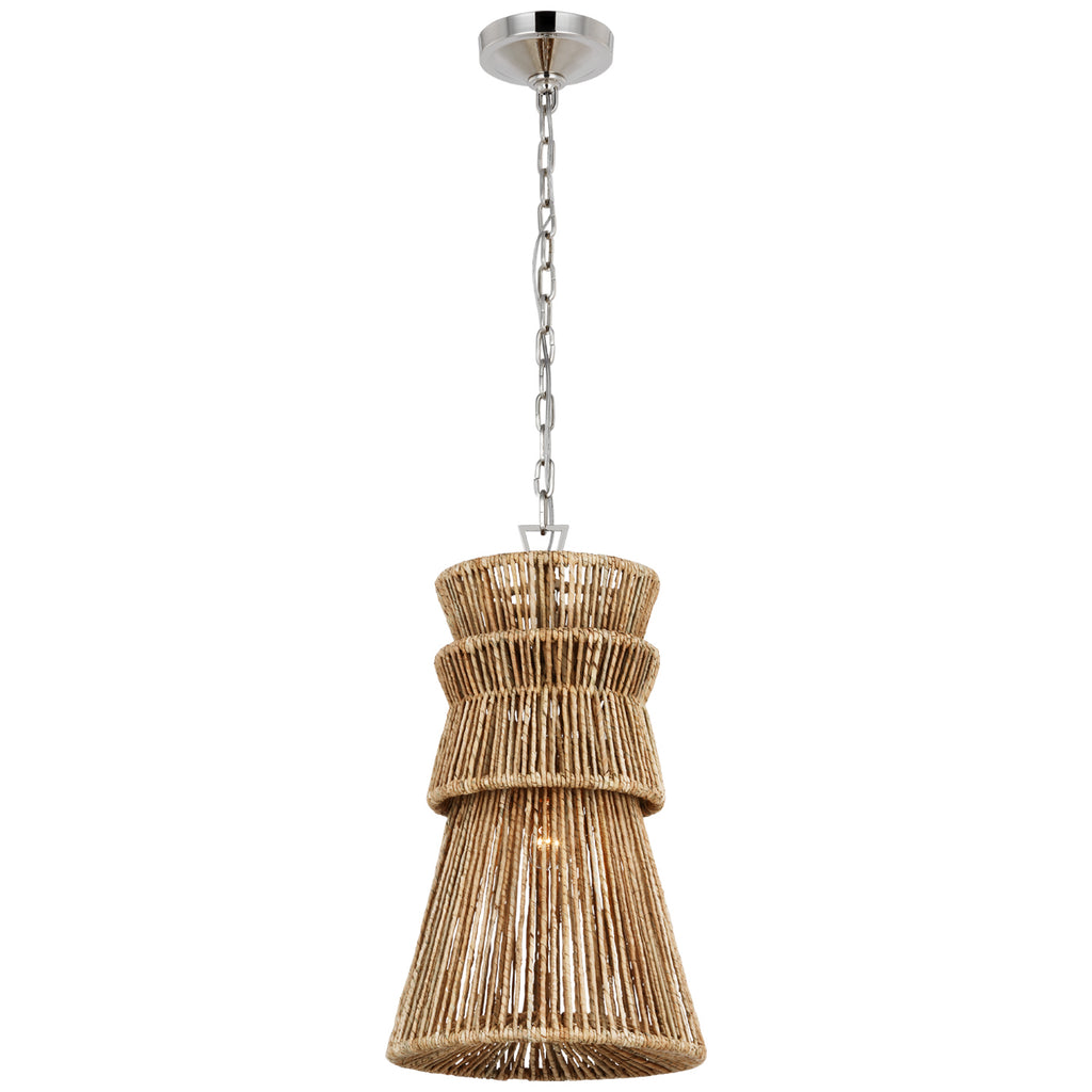 Visual Comfort Signature Canada - CHC 5021PN/NAB - LED Pendant - Antigua - Polished Nickel and Natural Abaca