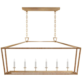 Visual Comfort Signature Canada - CHC 5766AB/NRT - LED Linear Pendant - Darlana Wrapped - Antique-Burnished Brass and Natural Rattan