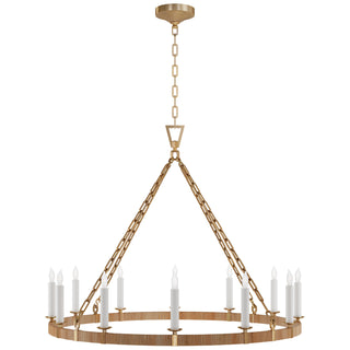 Visual Comfort Signature Canada - CHC 5873AB/NRT - LED Chandelier - Darlana Wrapped - Antique-Burnished Brass and Natural Rattan