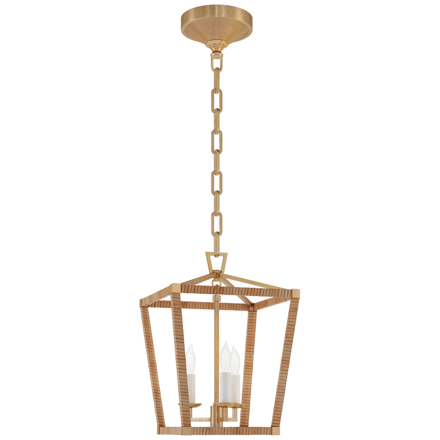 Visual Comfort Signature Canada - CHC 5875AB/NRT - LED Lantern - Darlana Wrapped - Antique-Burnished Brass and Natural Rattan