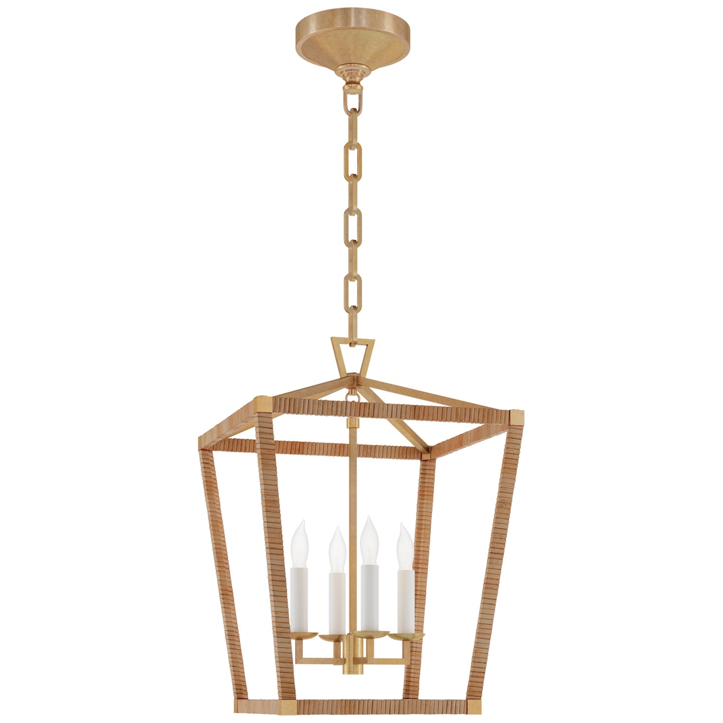 Visual Comfort Signature Canada - CHC 5876AB/NRT - LED Lantern - Darlana Wrapped - Antique-Burnished Brass and Natural Rattan