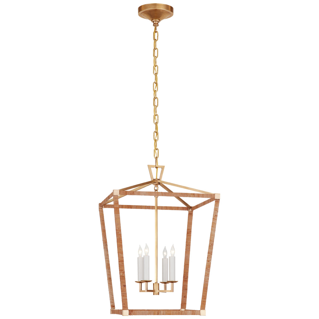 Visual Comfort Signature Canada - CHC 5877AB/NRT - LED Lantern - Darlana Wrapped - Antique-Burnished Brass and Natural Rattan