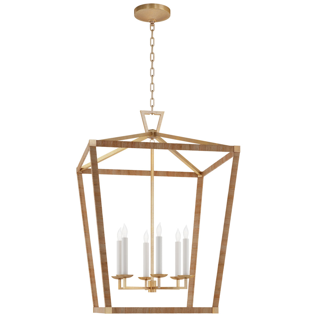 Visual Comfort Signature Canada - CHC 5881AB/NRT - LED Lantern - Darlana Wrapped - Antique-Burnished Brass and Natural Rattan