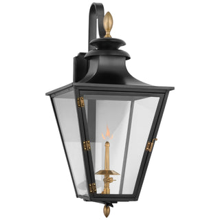Visual Comfort Signature Canada - CHO 2435BLK-CG - Gas Wall Lantern - Albermarle Gas - Matte Black and Brass