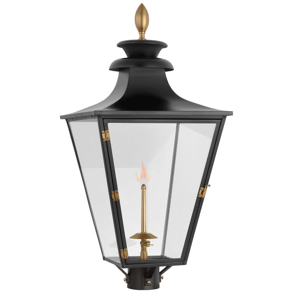 Visual Comfort Signature Canada - CHO 7430BLK-CG - Gas Post Light - Albermarle Gas - Matte Black and Brass