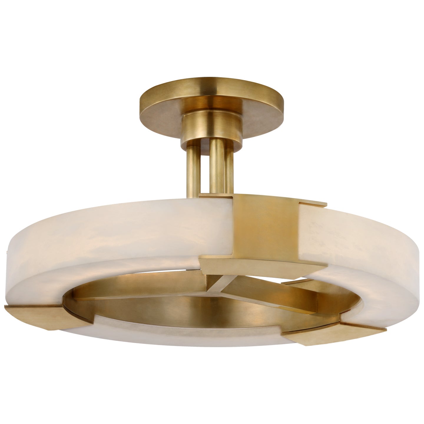 Visual Comfort Signature Canada - KW 4142AB/ALB - LED Semi-Flush Mount - Covet - Antique-Burnished Brass and Alabaster