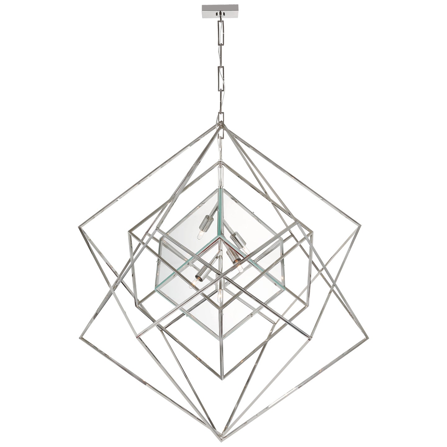 Visual Comfort Signature Canada - KW 5022PN-CG - LED Chandelier - Cubist - Polished Nickel