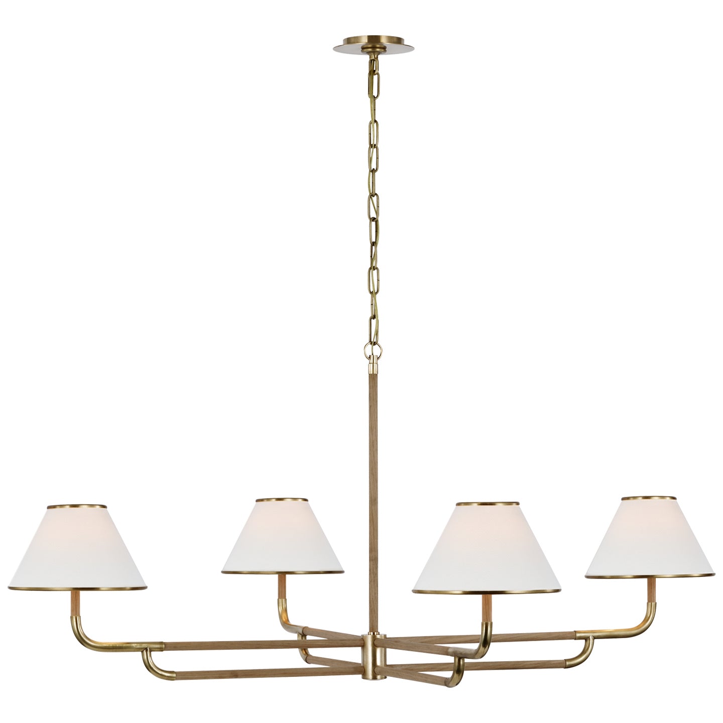 Visual Comfort Signature Canada - MF 5055SB/NO-L - LED Chandelier - Rigby - Soft Brass and Natural Oak