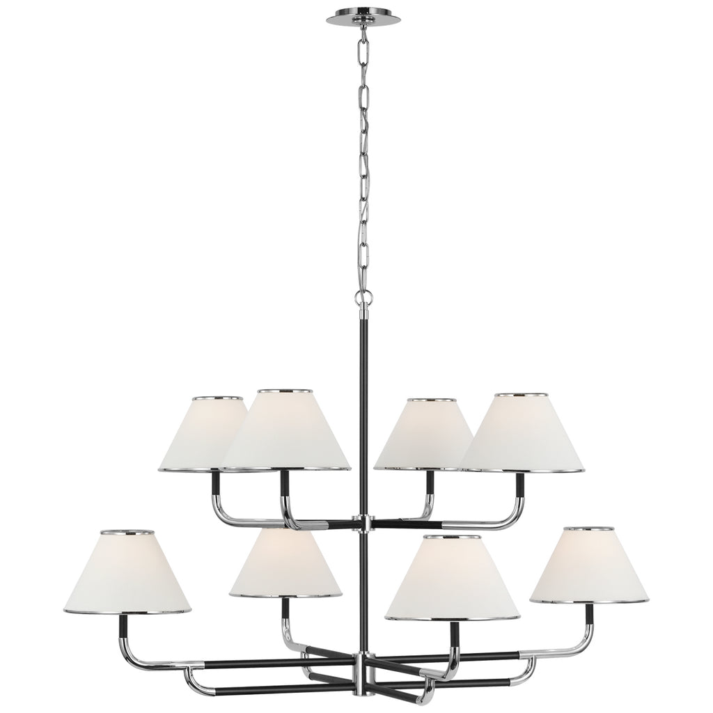 Visual Comfort Signature Canada - MF 5057PN/EB-L - LED Chandelier - Rigby - Polished Nickel and Ebony