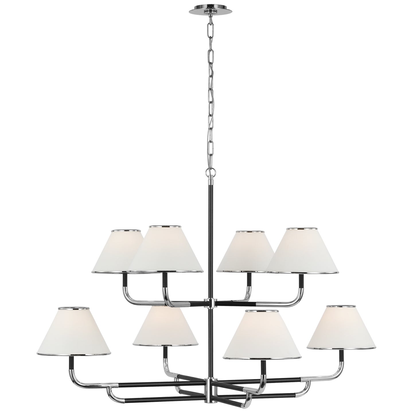 Visual Comfort Signature Canada - MF 5057PN/EB-L - LED Chandelier - Rigby - Polished Nickel and Ebony