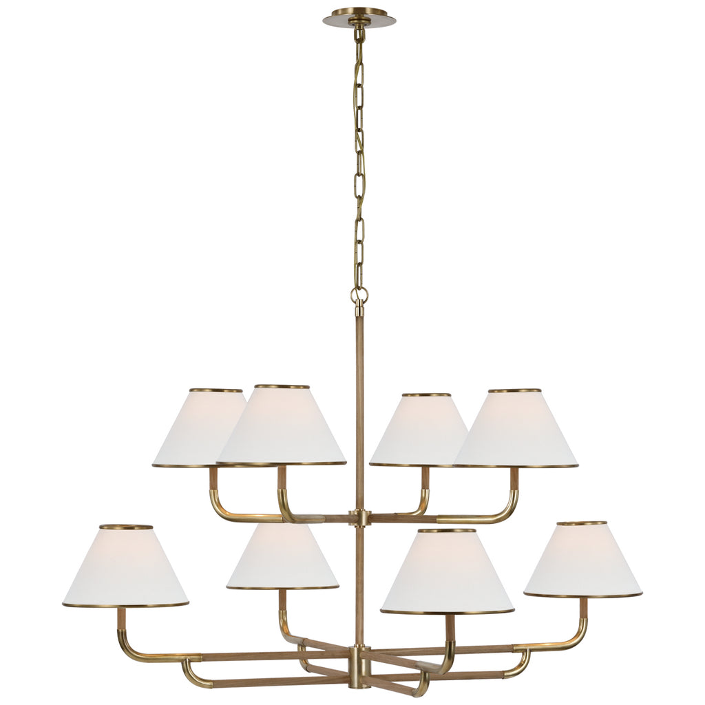 Visual Comfort Signature Canada - MF 5057SB/NO-L - LED Chandelier - Rigby - Soft Brass and Natural Oak