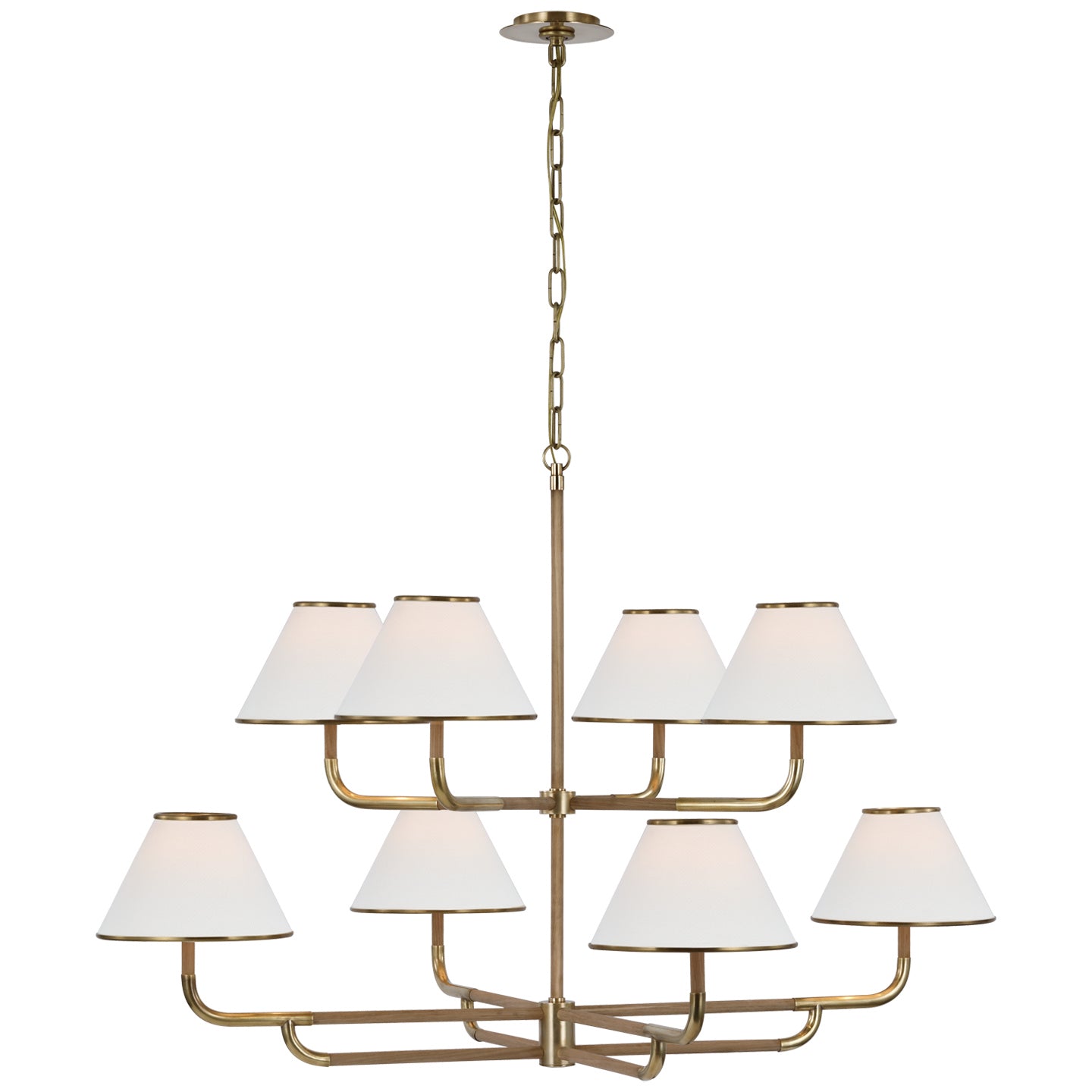 Visual Comfort Signature Canada - MF 5057SB/NO-L - LED Chandelier - Rigby - Soft Brass and Natural Oak