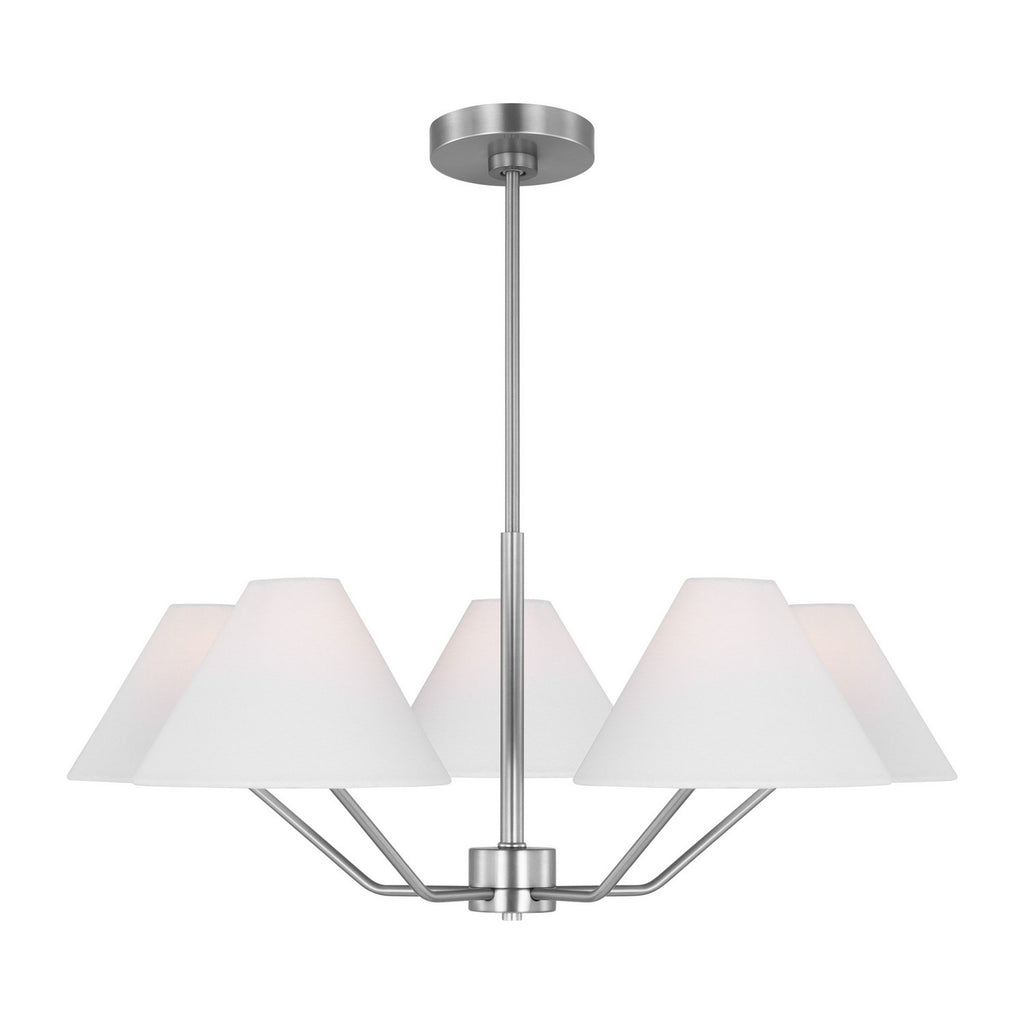 Visual Comfort Studio Canada - DJC1005BS - Five Light Chandelier - Burke - Brushed Steel