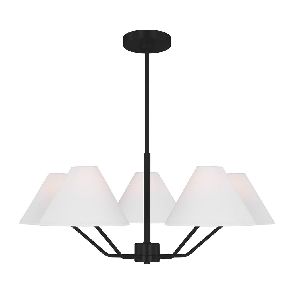 Visual Comfort Studio Canada - DJC1005MBK - Five Light Chandelier - Burke - Midnight Black