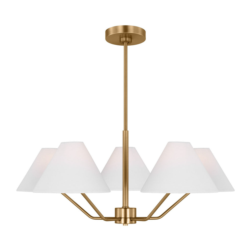 Visual Comfort Studio Canada - DJC1005SB - Five Light Chandelier - Burke - Satin Brass