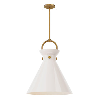 Alora Canada - PD412518AGGO - One Light Pendant - Emerson - Aged Gold/Glossy Opal Glass