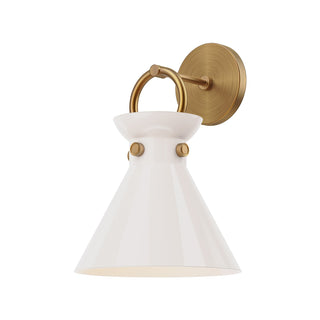 Alora Canada - WV412509AGGO - One Light Wall Sconce - Emerson - Aged Gold/Glossy Opal Glass