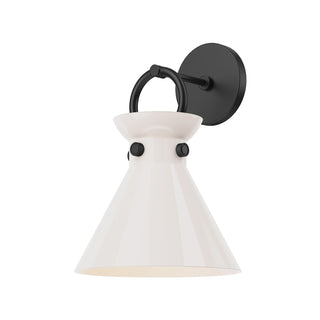 Alora Canada - WV412509MBGO - One Light Wall Sconce - Emerson - Matte Black/Glossy Opal Glass
